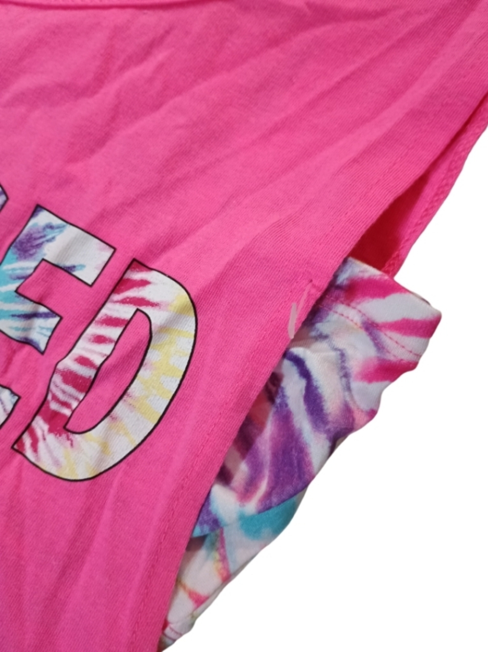 No Boundaries Hot Pink 'Blessed' Girls' Juniors Tank with Lattice Back NWOT - Picture 3 of 5